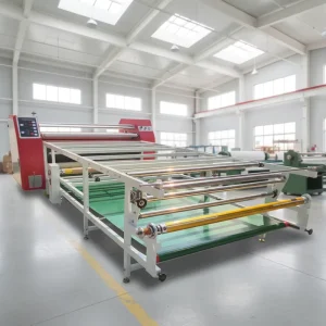 1.7m Pneumatic Rotary Sublimation Calendar Press Roller Heat Transfer Machine for Continuous Roll Fabric with Oil Heating