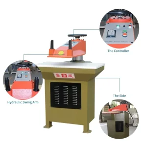 10 Ton Semi-Automatic Swing Arm Clicker Press Cutting Machine with Gearbox and Motor for Hotel Slippers
