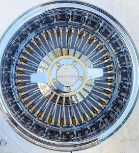 13 Inch Rims 14×7 15×7 Triple Gold Wire Wheels Spoke Wire Wheels