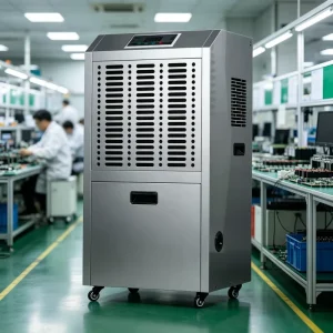 130L/D Industrial Floor Standing Dehumidifier Commercial Warehouse Air Dryer Humidity Control System