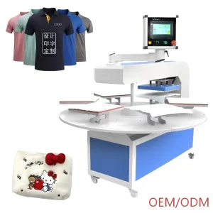 16×20 Hydraulic Rotary 6-Station Heat Press Machine with Laser Alignment for Wood, Acrylic Board, Cotton, Polyester, T-Shirts and Sleeves