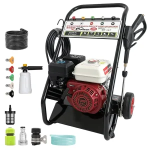 170 Bar Gasoline Pressure Washer with 10m High Pressure Hose, 6.5 HP, Commercial Use