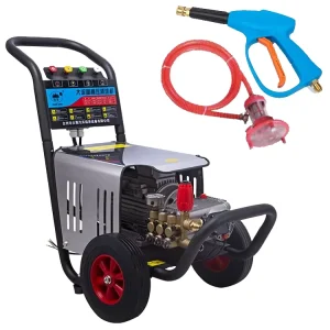 18 L/min 2200W 220V Commercial Electric Pressure Washer with Brass Pump, Cart and Auto Stop