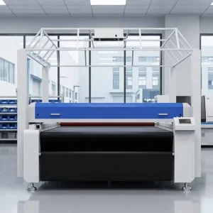 180W Double-Head Automatic Feeding Fabric Laser Cutting Machine with CCD Camera for Digital Printing Cloth