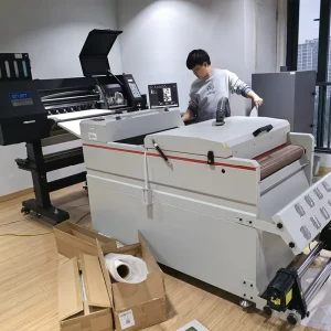 2-Head 60cm Roll-to-Roll PET Film Embroidery Label and T-Shirt Direct Transfer DTF Printer