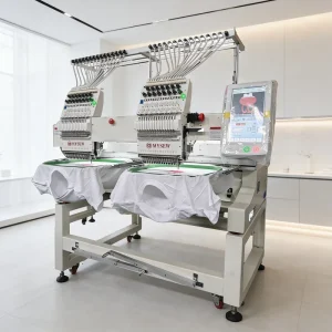 2-Head Computerized Embroidery Machine MJS1202/1502 with Automatic Trimming and Motor for Textile Apparel Designs