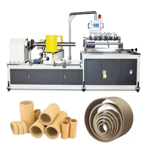 2-Head Multi-Knife Spiral Cardboard Paper Tube Core Making and Winding Machine, PLC-Controlled Automatic