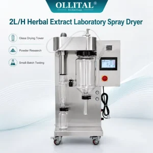 2 L/H Glass Drying Tower Laboratory Spray Dryer with PLC Control for Herbal Extract Powder Research