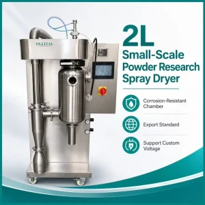 2 L/h Stainless Steel Chamber Laboratory Spray Dryer with PLC Control for Small-Scale Powder Research