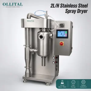 2 L/h Stainless Steel Chamber Spray Dryer with Two-Fluid Atomization for Small-Batch R&D Testing