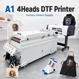 24 Inch 4-Head I3200 DTF Printer with White Ink Circulation System and Dryer for T-Shirt Printing