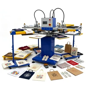 3-Color Silk Screen Printing Machine for T-Shirts Bags Paper and Textiles