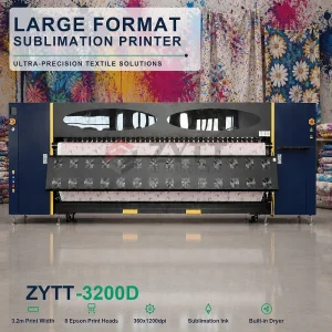 3.2m Textile Sublimation Printer 3200D Roll-to-Roll Fabric Printing Machine for Garment and Home Textile with Built-in Dryer