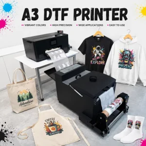 301 Digital A3 DTF Printer with XP600 Printhead for T-Shirt, Hoodie and Sock Heat Transfer Printing