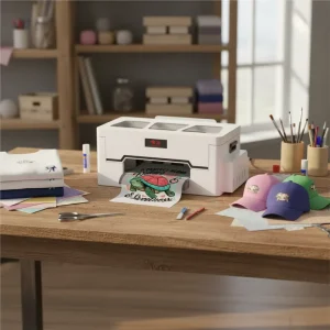 30cm DTF Printer with XP600 Head CMYKW Pigment Ink Auto-Clean Portable Auto-Duplex for Garment T-Shirt Printing
