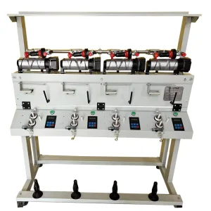 4-Station Yarn Cone Winding Machine with Individually Controlled Spindles