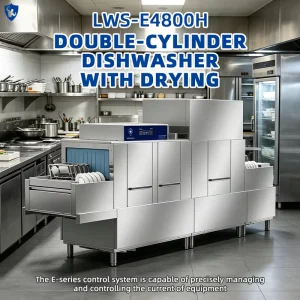 4.8m Commercial Hotel Use Freestanding Dishwashing Machine 380V Electric Stainless Steel 304 Dish Washing Equipment