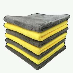 40x40cm 600GSM Microfiber Coral Fleece Absorbent Drying Towel for Car Wash, Polishing, and Kitchen Cleaning