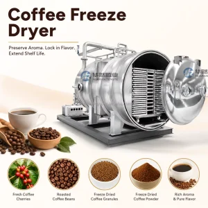 50m² Vacuum Freeze-Drying Machine for Freeze-Dried Candy Gummy Bears and Marshmallows Multi-Recipe PLC Lyophilizer