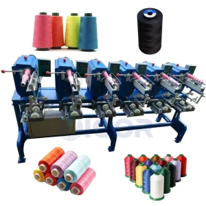 6-Head Yarn Thread Spooling Balling Rewind Winding Machine 6-Cone 6-Spindle for Yarn Silk Sewing Thread