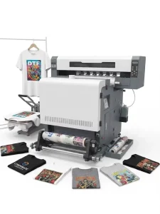 60cm All in One DTF Printer Dual I3200HD+I1600 Heads 9 Color Powder Shaker Dryer for Custom T Shirts Garment Printing