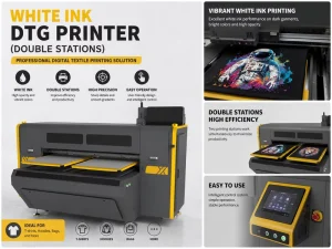 8 Color Double Station White Ink DTG Direct-to-Garment Digital Textile Printing Machine T-Shirt Garment Printer