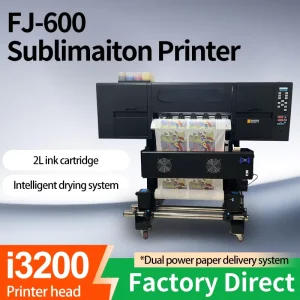 A1 60cm Full Automatic Sublimation Printer Dual I3200 Printheads Pigment Printing for Garments