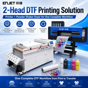 A1 DTF Printer with Dual Print Heads, 60 cm PET Film, I3200/XP600 Print Heads, Powder Shaking Machine