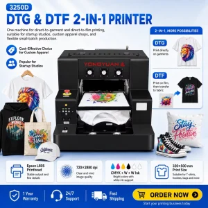 A3 DTF DTG Printer 3250D Pro XP600 32x50cm White Ink Direct-to-Garment T-Shirt Printing Machine