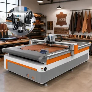 Auto Feeding Oscillating Knife Cutting Machine for Artificial Leather PU PVC Leather Sofa Upholstery