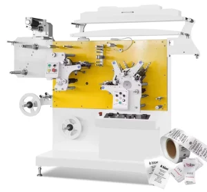 Automatic 1-4 Color 60 m/min Roll-to-Roll Flexographic Garment Label Printing Machine for Polyester Satin Ribbon