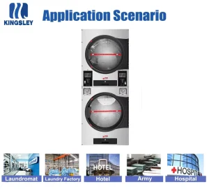 Automatic 15 kg Double-Stacked Stainless Steel Commercial Laundry Dryer