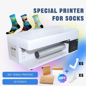 Automatic 360 Degree Seamless Digital Multicolor Socks Printer Industrial DTG Printing Machine Water-Based Ink
