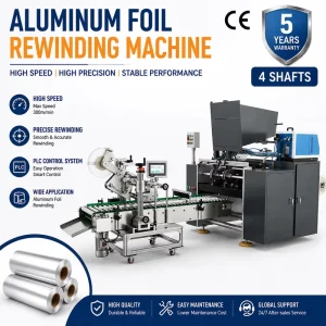 Automatic 4-Shaft High-Speed Aluminum Foil Rewinding and Roll Making Machine with CE Certification