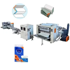 Automatic 6-Line V-Fold Facial Tissue and Paper Towel Making Machine with Log Saw Cutting Machine