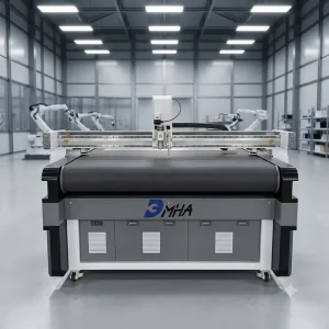Automatic CNC Oscillating Knife Cutting and Slitting Machine for Leather Fabric Rubber and EVA Foam Sheets