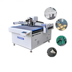 Automatic CNC Servo Motor PLC Oscillating Knife Cutting Machine with Punching Head for Leather Fabrics