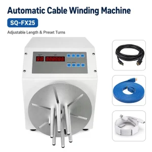 Automatic Cable Winding Machine 6 mm Diameter Adjustable Coil Turns 120W 12 kg Desktop for Data Cable Earphone Cable