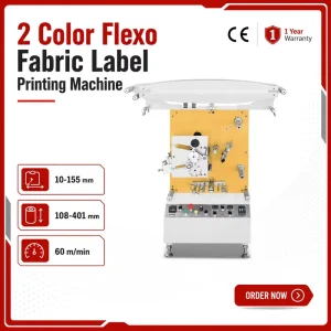 Automatic Double Color Flexo Label Printer for Textile Woven Ribbon Logo Printing