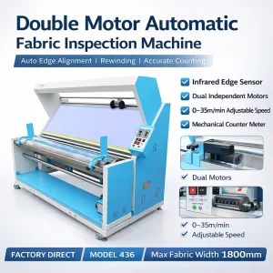 Automatic Fabric Inspection and Rewinding Machine for Knitted and Woven Textiles