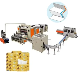 Automatic Facial Tissue V-Folding Machine with Embossing and Printing for Virgin Wood Pulp Tissue Paper