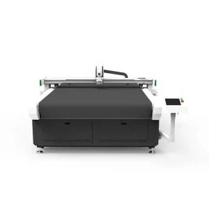 Automatic Feeding Worktable Vibrating Knife Cutting Machine for Rolled Fabric, Leather, Synthetic Materials and Curtains