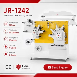 Automatic Flexographic Fabric Label Printer JR-1242 for Clothing Ribbon Labels and Garment Tags