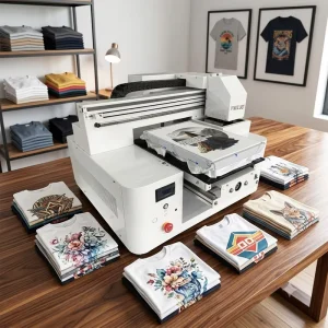Automatic Inkjet DTG Double-Printhead Digital T-Shirt Printing Machine with Textile Ink for Multicolor Clothing Printing
