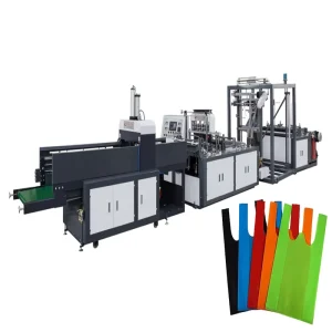 Automatic Non Woven T Shirt Bag Making Machine with W Cut and U Cut for Shopping Bag Production