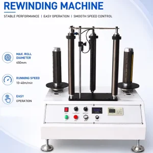 Automatic Roll-to-Roll Label Rewinding Machine with Motor, Factory Direct