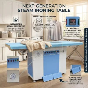 Automatic Spraying Industrial Steam Ironing Table with Steam Generator for Sweaters, Hotels and Garment Shops