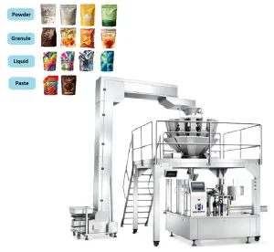 Automatic Vacuum Vertical Pouch Sachet Water Filling Sealing Weighing Packing Machine for Snacks Grain and Rice