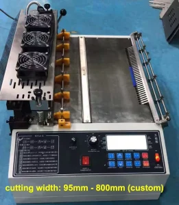 Automatic Velcro Tape Cutting Machine with Hot and Cold Knife, Programmable Cutter for Webbing, Ribbon, Elastic, and Zipper