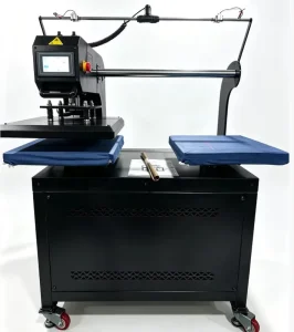 BAO6 Pneumatic Double-Station Flatbed Printer and Semi-Automatic Heat Press Machine for Textiles and T-Shirts